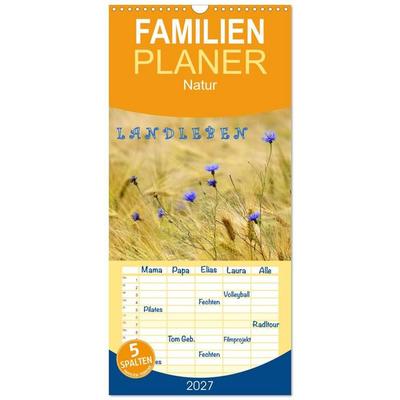 Familienplaner 2027 - LANDLEBEN mit 5 Spalten (Wandkalender, 21 x 45 cm) CALVENDO