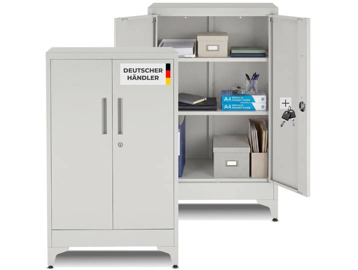 Aktenschrank Blake, Magnetverschluss, verstellbare Böden - grau