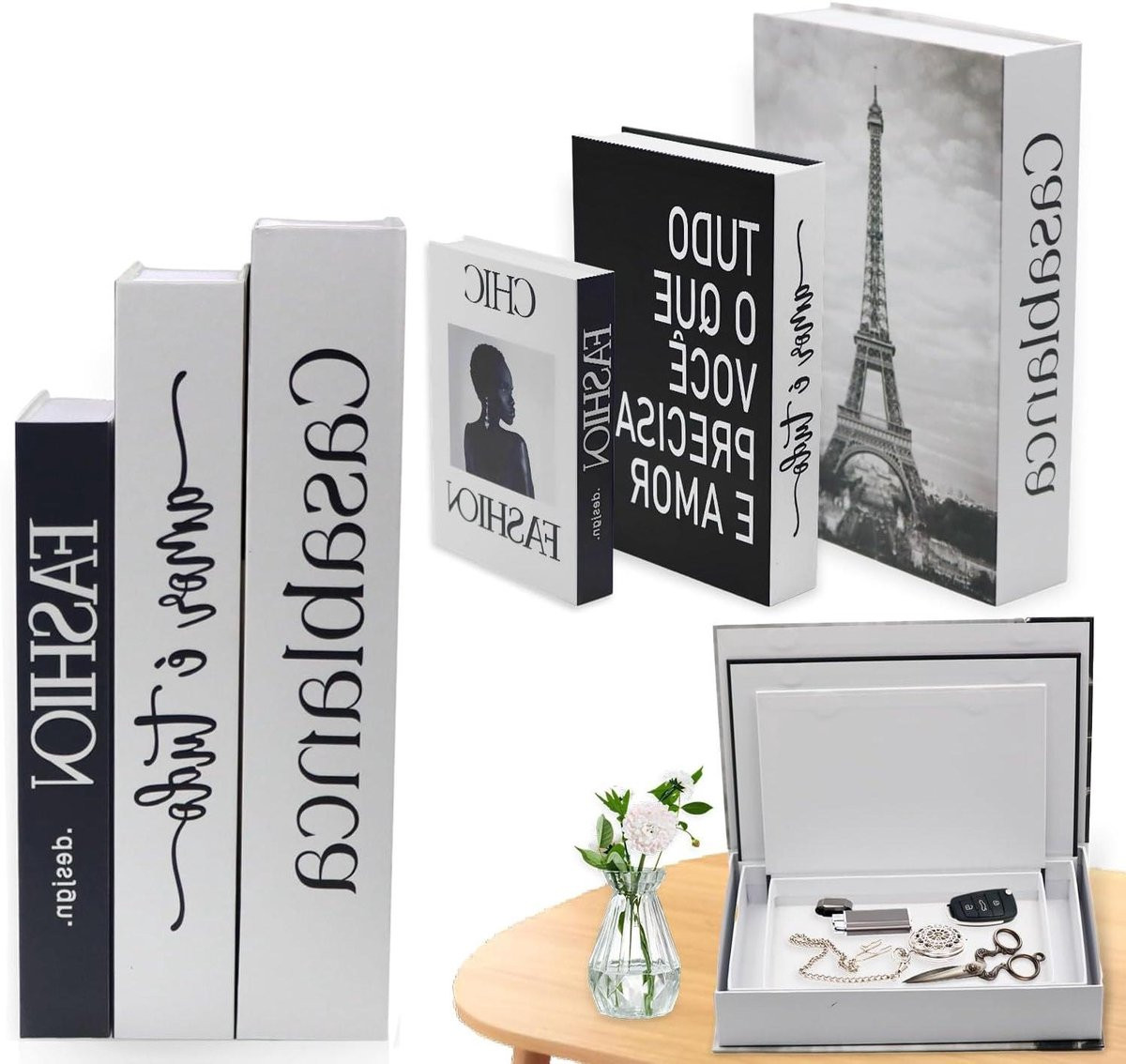 Decoratieve Boeken Set van 3 stuks - Multicolor Opbergdozen Boeken - Woonkamer Decoratie