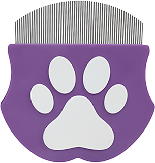 Happy Pet Pantry Curved Pet Grooming Comb For Cats & Dogs Fine Tooth Cat Flea Comb & Facial Deshedding Tool purple