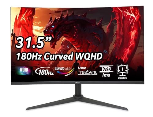 Acer Nitro XZ322QUV3bmiiphx Curved Gaming Monitor - 31,5 inch 2K WQHD 180Hz - Zwart