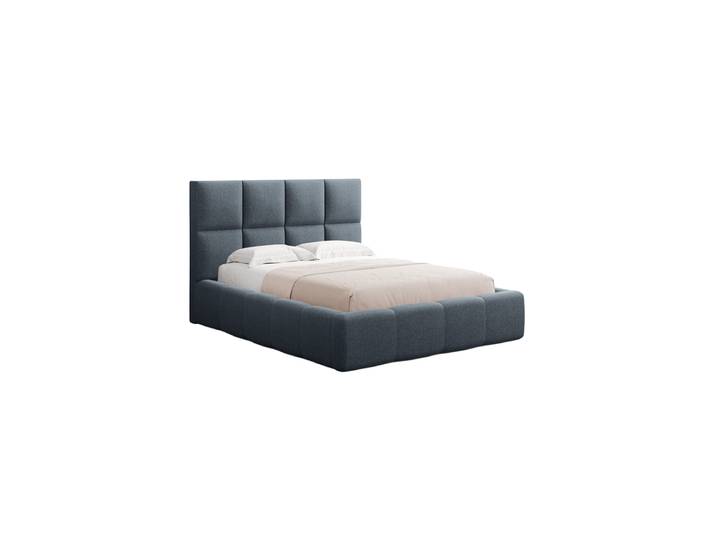 Design Polsterbett „Isa“ mit Ablagefach, Strukturstoff Dunkelblau chosen by Bloomingloft