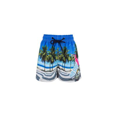 Badehose ZIGZAG "Dino", Kinder, Gr. 92, EURO-Größen, blau (blau, pink), Elasthan, Polyester, mehrfarbig, Badehosen Badehose, mit Hingucker-Aufdruck