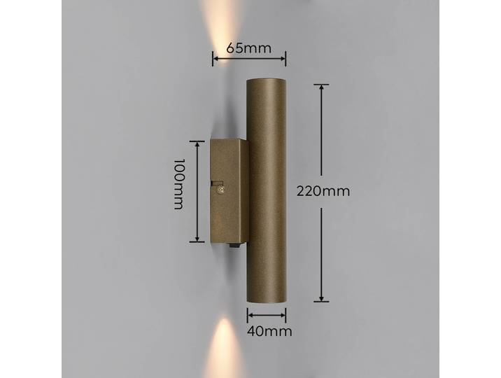 Trio Lighting Wandstrahler Dara, Höhe 22 cm, platinfarben, Metall, 2-flg. Dara, alu / grau / zink, für Wohn- / Esszimmer, Metall, Modern, Strahler