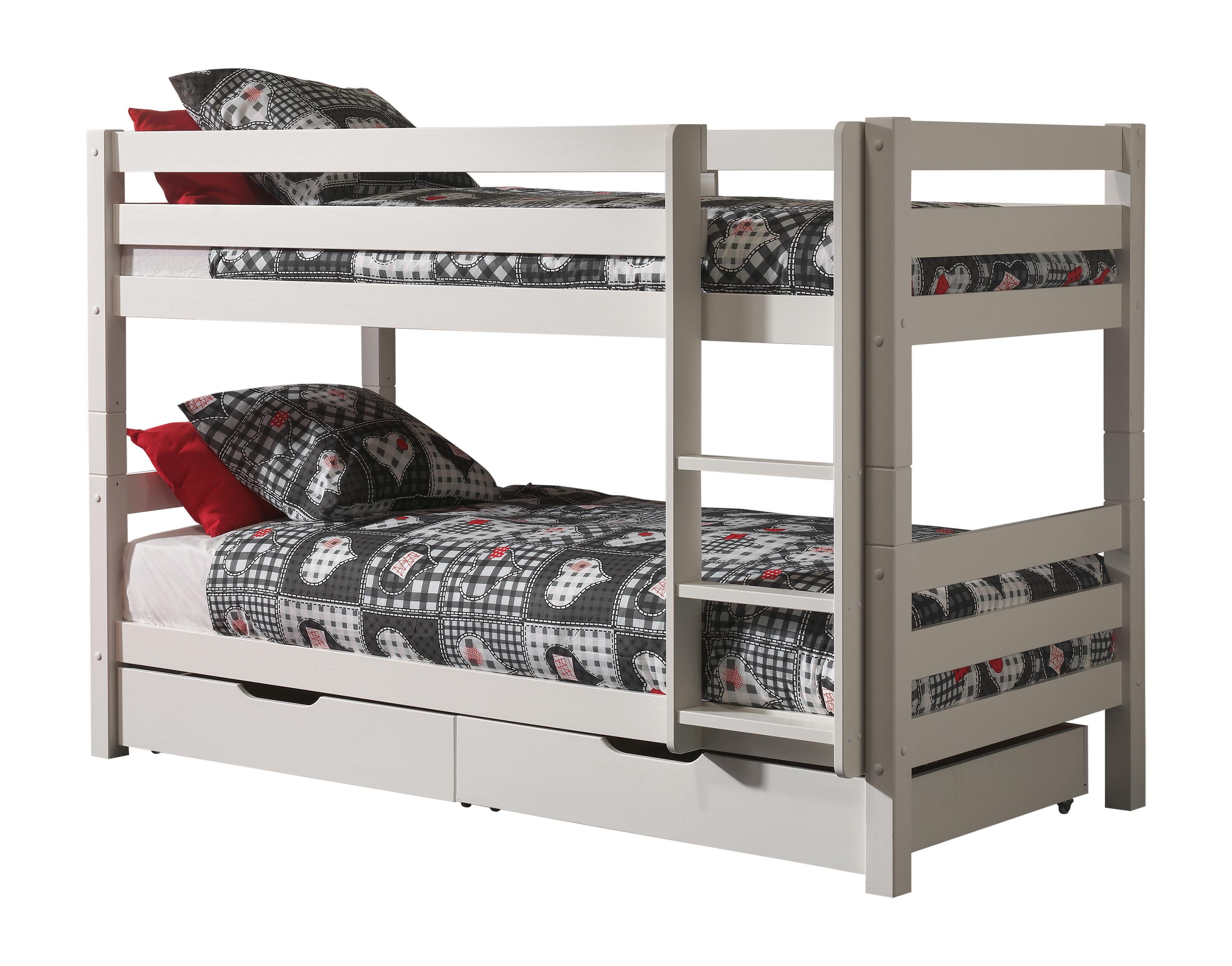 Vipack Etagenbett Pino Kiefer massiv weiss lackiert