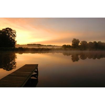 Fototapete PAPERMOON "Morgenstille am See", bunt, B:3m L:2,23m, Vlies, Tapeten