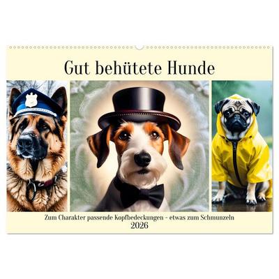 Gut behütete Hunde (Wandkalender 2026 DIN A2 quer), CALVENDO Monatskalender