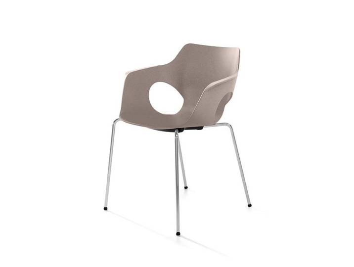4-Fuss Stühle IBEBI Manta Beige mit Fixarmlehnen, Neu – Perfekt für Büro und Empfang