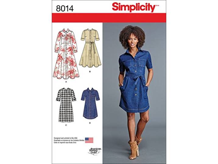 Simplicity 8014u5 patroon shirt jurk patroon patroon, papier