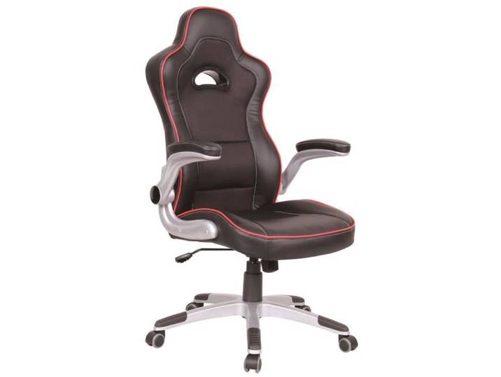 Fauteuil de Bureau - Pied Chrome - Siège Baquet - Noir - Ergonomique - Réglable en Hauteur