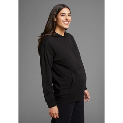 Umstandssweatshirt NEUN MONATE "Stillsweatshirt für Schwangerschaft und Stillzeit", Damen, Gr. 40/42, schwarz, Sweatware, Obermaterial: 100% Baumwolle. Kapuzenfutter: 100% Baumwolle, unifarben, Basic, lässig geschnitten, Sweatshirts,...