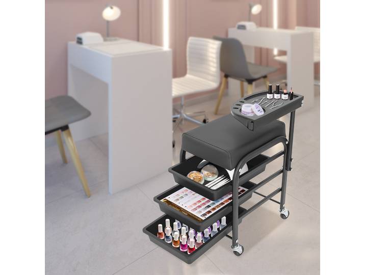 Support de repose-pieds de pédicure, chariot de pédicure pour pédicure, manucure, Salon de beauté, support de repose-pieds avec roues