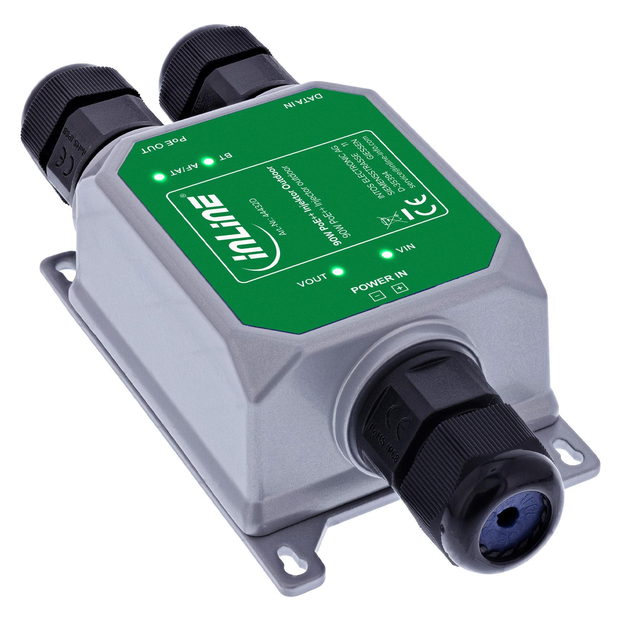 InLine PoE++ Outdoor Injektor, 10Gb/s, 90W, IP67 (802.3af (PoE), 802.3at (PoE+), 802.3bt (PoE++), 90 W) (44432D)