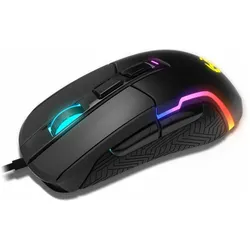 Krom Kick Maus rechts USB Typ-A Optisch 6200 DPI (NXKICK) (Kabelgebunden), Maus, Schwarz