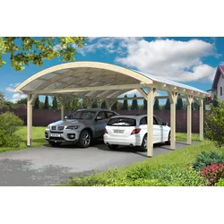 Skan Holz Franken Bogendach Doppelcarport Gr.2 635x755cm unbehandelt Holzcarport