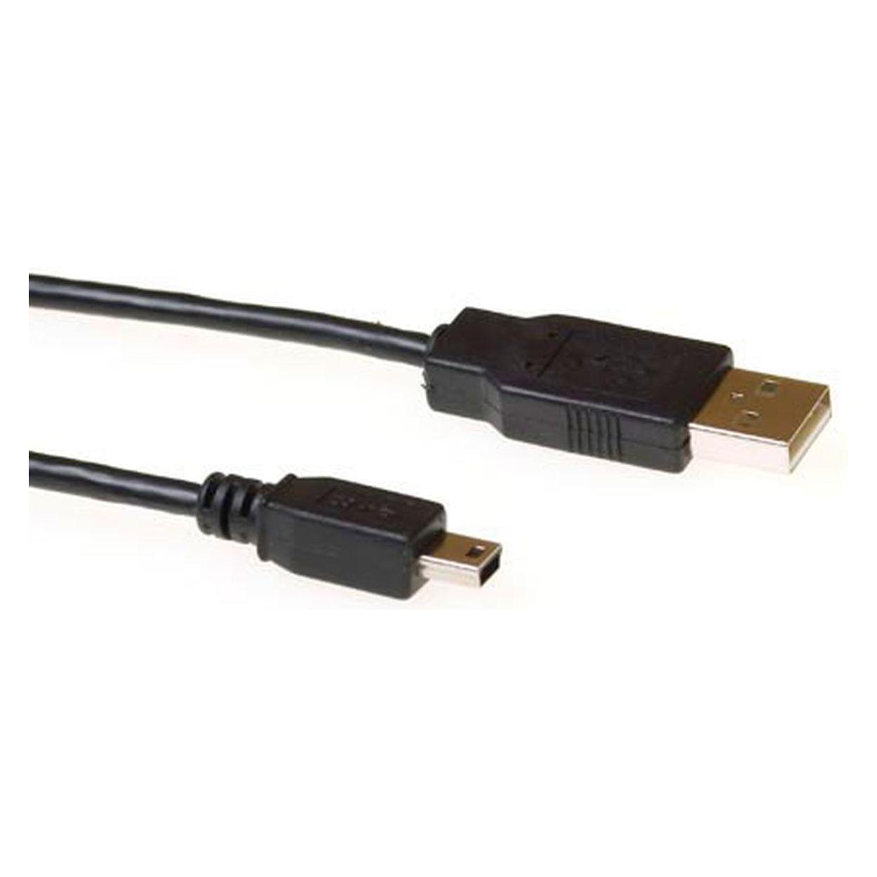 ACT SB2413 USB Kabel 3 m USB A Mini-USB B Männlich Schwarz (3 m, USB 2.0) (SB2413)