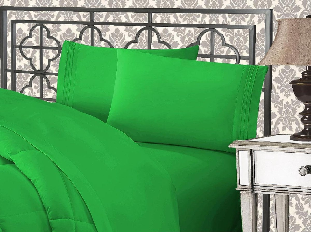 Luxe Microfiber Beddengoed Set Smaragdgroen - Zachte Hoeslakens - Twin/Twin XL