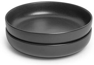 "Sango Anderson Black 10"" Large Ceramic Serving Bowl (Set of 2), 64.25 oz"