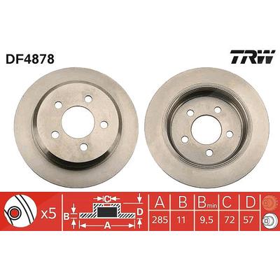 Trw Bremsscheibe [Hersteller-Nr. DF4878] für Jeep
