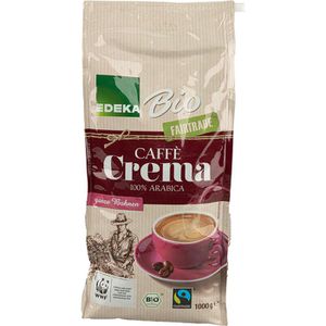 Edeka Kaffee Cafe Crema, BIO, ganze Bohnen, 100% Arabica, 1 kg