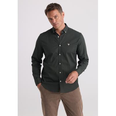 Langarmhemd FELIX HARDY "Langarmhemd", Herren, Gr. XL, Normalgrößen, grün (khaki), 97% Baumwolle, 3% Elasthan, Hemden