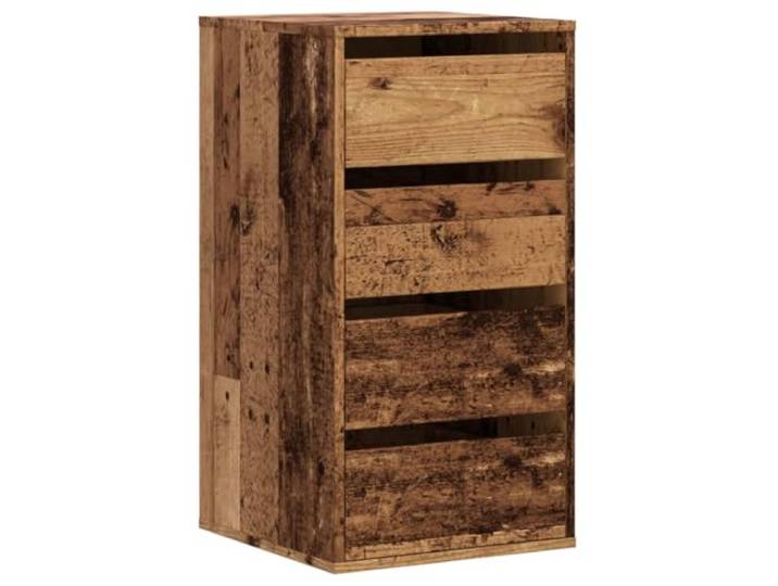 Xhnifbn Kommode 4 Schubladen 40x41x76 cm Holzwerkstoff Altholz-Optik Kompakter Beistellschrank mit 4 Fächern für Wohnzimmer und Schlafzimmer. Stabile Oberplatte dient als praktische Ablage.