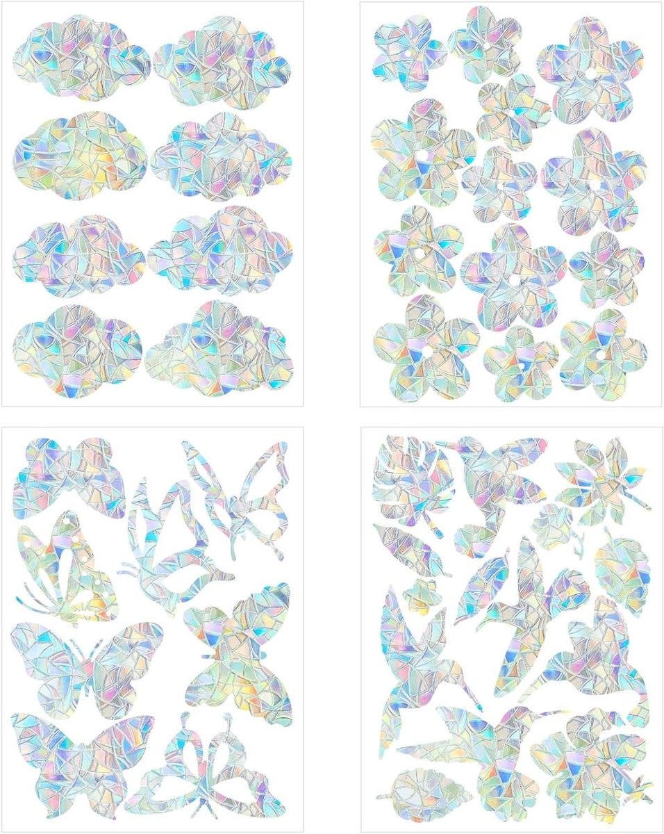 45 stuks Raamstickers voor Vogelbescherming met Prisma Effect - Doorschijnend