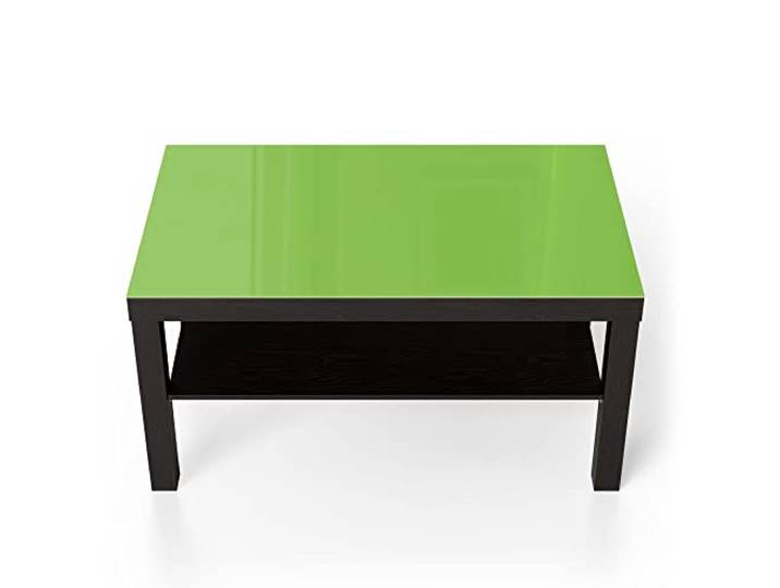 DEQORI Glastisch schwarz groß 90x50 cm Unifarben - Hellgrün ausgefallener Beistelltisch aus Glas Hochglanz Couchtisch fürs Wohnzimmer moderner Couch Tisch mit Design