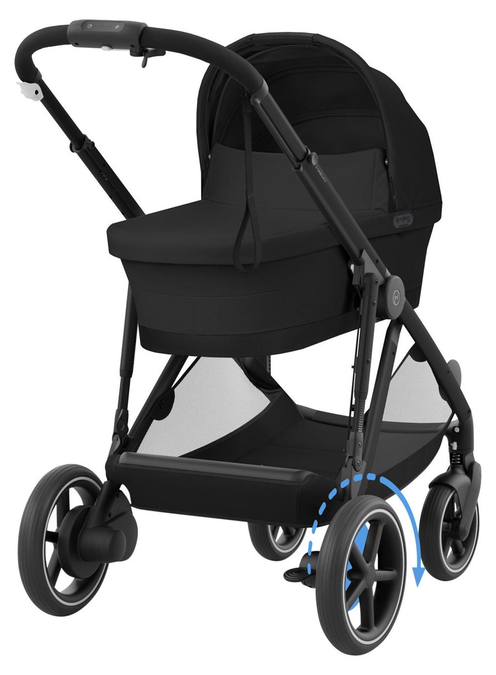 Cybex E-Gazelle S Kinderwagen 2-in-1 - Black - Moon Black / Black