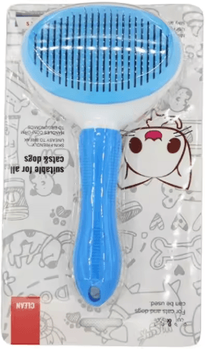 Inspire Picks Self Cleaning Pet Hair Removal Comb Slicker Grooming Brush For Cats & Dogs blue With Packaging