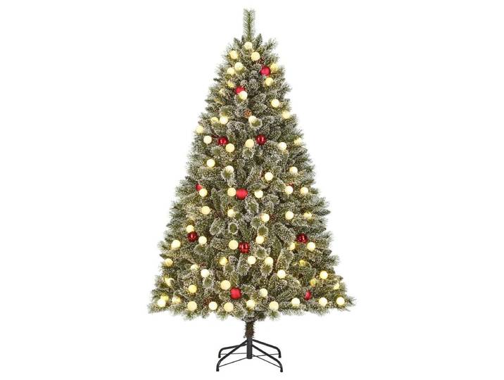 Arbre de Noël artificiel Black Box Trees Kaprun\, avec éclairage LED - Décoration de Noël pour les fêtes - Décoration de Noël pour l'intérieur - Arbre de Noël avec éclairage et minuterie - H180 x Ø108 cm - Vert\, rouge