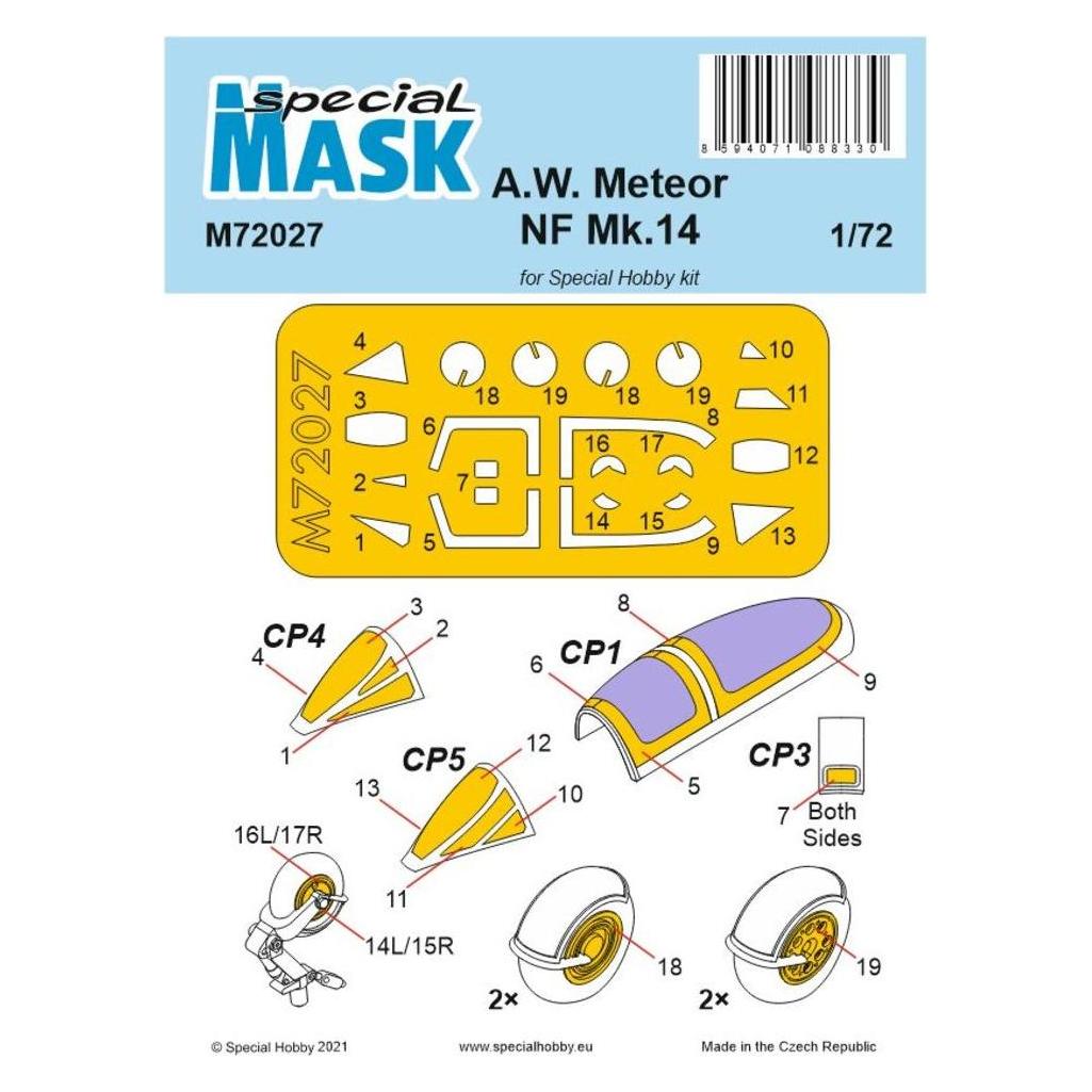 Special Hobby A.W. Meteor NF Mk.14 Mask (100-M72027)