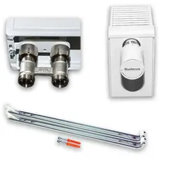 Universal Befestigungs- und Anschlussset für Ventilheizkörper Typ21,22,33 mit H=900mm, Anschlussblock Durchgangsform