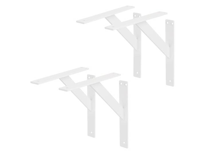 ML-Design 4 x pièces support d'étagère 240x240 mm blanc aluminium support d'étagère flottant équerre d'étagère
