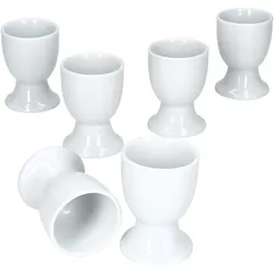6er Set LOTTA Eierbecher weiß Porzellan 4,8cm