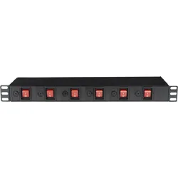 Showgear 19"" 1U Socketstrip 6 Zonen