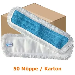 Wischmop MopKnight Mikrofaser Klett Mop 40 cm Karton 50 Stück, zur Treppenhausreinigung und Unterhaltsreinigung