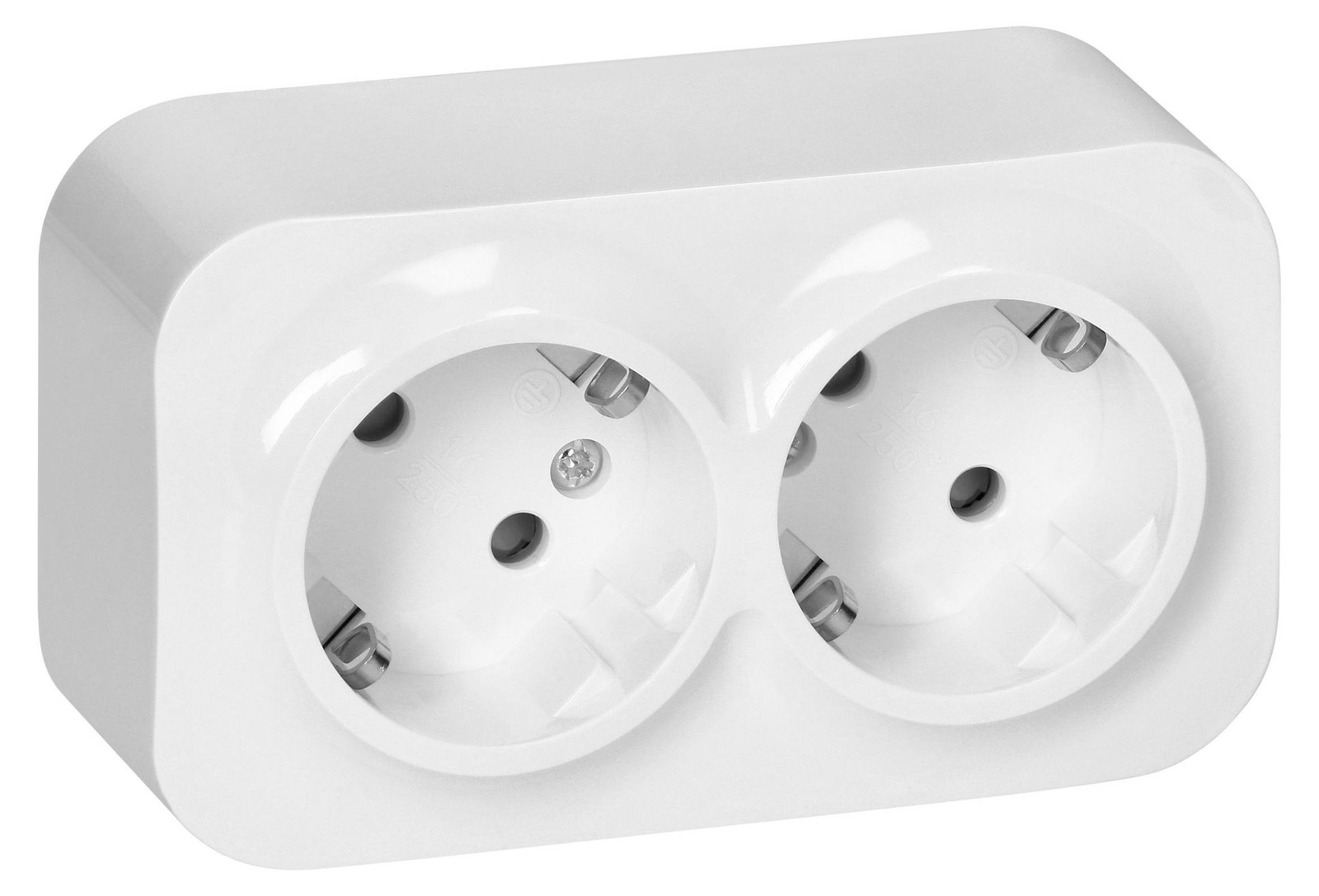 Orno Dubbel inbouwstopcontact Schuko ToDo, 2x2P+Z, IP20, wit