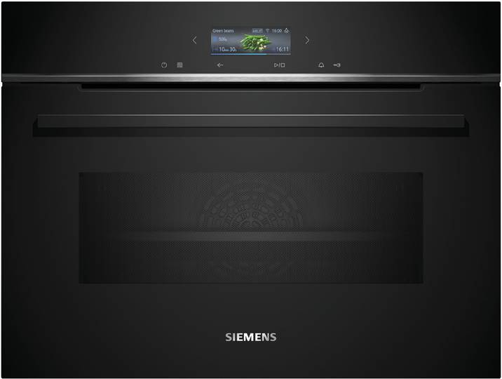 SIEMENS Backofen mit Mikrowelle CM724G1B1 , schwarz, B:59,4cm H:45,5cm T:54,8cm, Backöfen, Intuitive Bedienung dank Touch-Navigation & Kochassistent, Backofen mit Mikrowelle