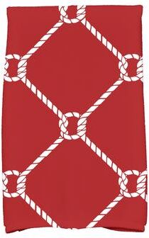 E by Design 18 x 30-inch Ahoy! Geometric Print Hand Towel