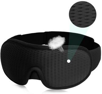 Uplifted Finds 3D Sleeping Mask Soft Padded Eye Cover For Light Blocking And Comfortable Sleep black