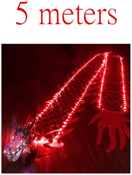Inspire Picks Chinese New Year Ribbon Dragon Dance Prop Set For Festival Performances red 5m