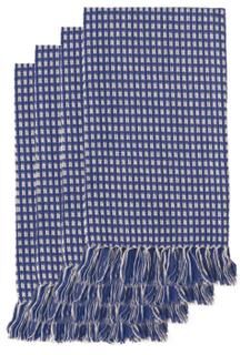 HOMESPUN FRINGED Napkins 4 PK18X18 by LINTEX LINENS in Marine Blue
