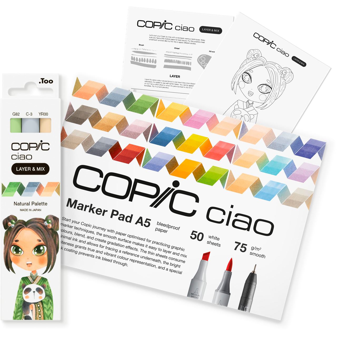 COPIC Ciao Natural Palette Starter Layoutmarker-Set farbsortiert 1,0 + 6,0 mm, 1 Set