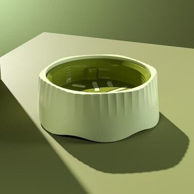 United Slow Feeder Dog Bowl & Anti Spill Pet Bowl With Non Slip Base green