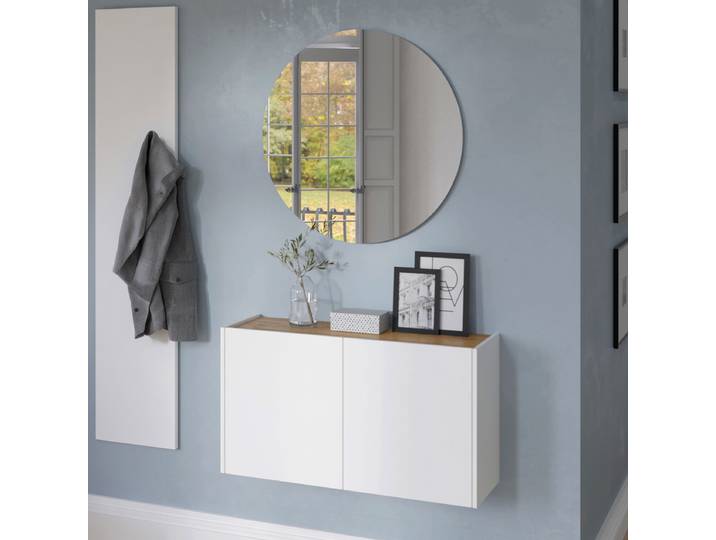 Ensemble vestiaire Libbiano 2pcs carré B 93 x 200 x 26cm Blanc/Blanc