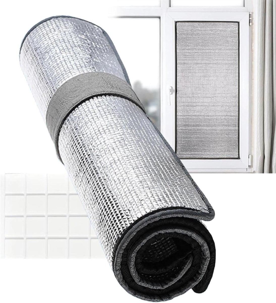 Isolerende Raamfolie Zilver 30x100 cm - Reflectieve Warmtefolie voor Energiebesparing