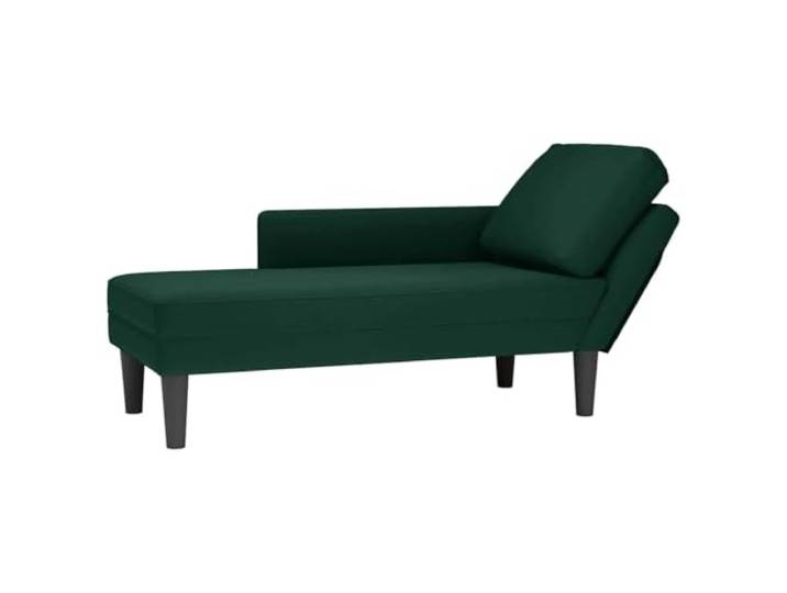 smnyxs Langer Sessel, Velours, Dunkelgrün, mit Kissen und Armlehne rechts Weicher Samt, widerstandsfähiger Schaumstoff, Lendenkissen, Wohnzimmer oder Büro, Bügeln für Falten