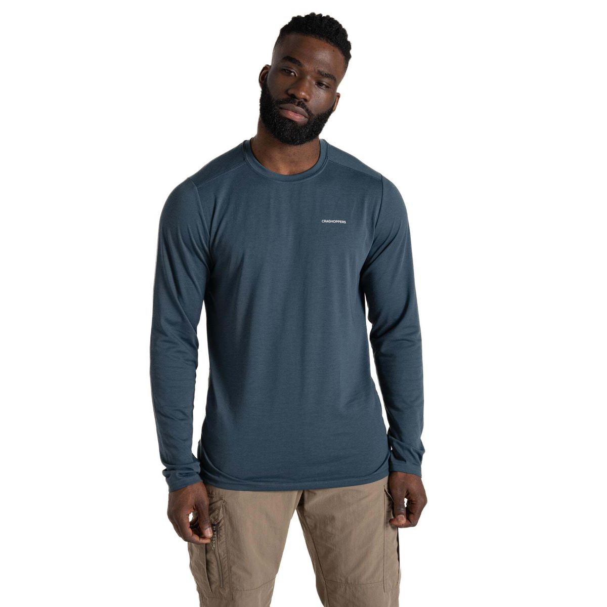 Craghoppers Nosilife Abel Long Sleeved T-shirt blue stone (BRK) M CMT1008 BRK 60
