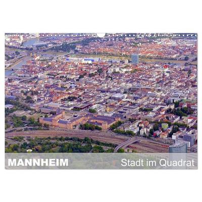 Mannheim - Stadt im Quadrat (Wandkalender 2027 DIN A3 quer), CALVENDO Monatskalender